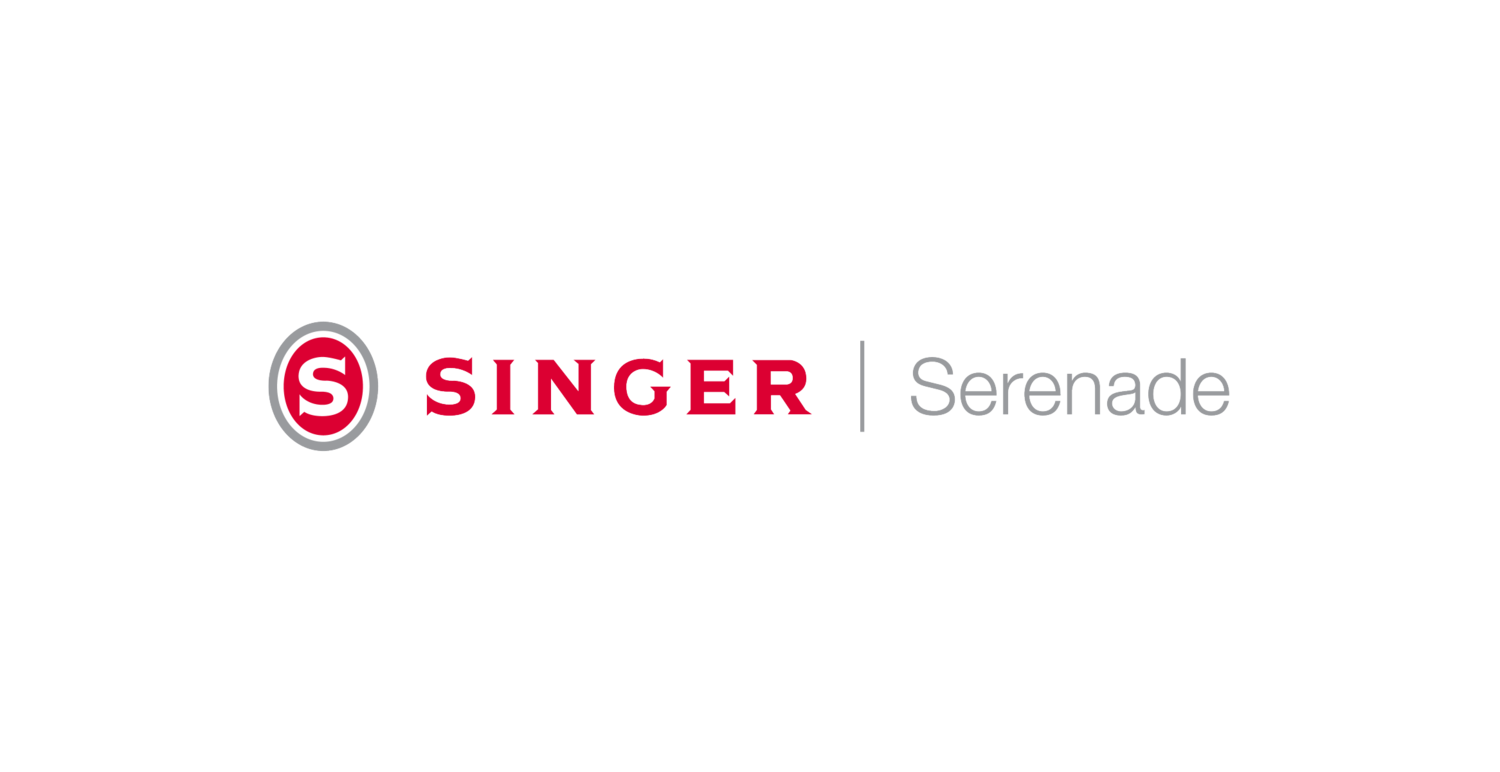 Logotips ar stilizētu S un vārdiem SINGER Serenade.