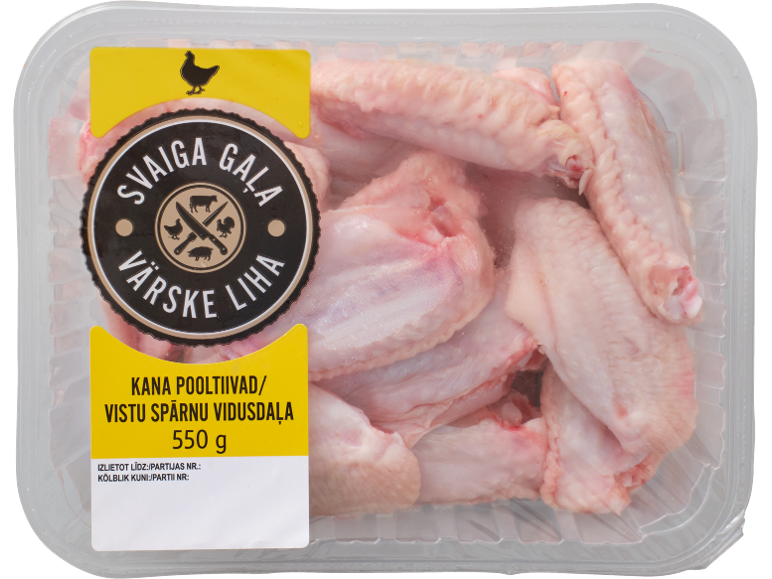 Svaigas vistu spārnu vidusdaļas iepakojumā, 550 g