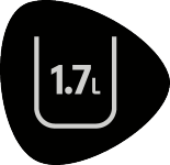 1,7 litru tilpums