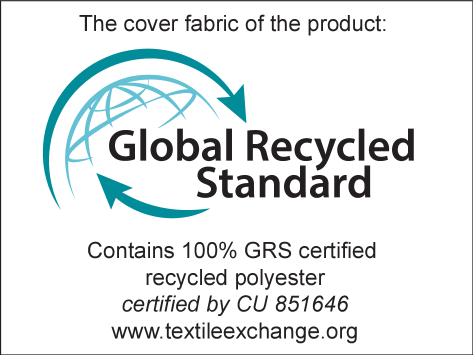 Global Recycled Standard marķējums: Satur 100% GRS sertificētu pārstrādātu poliesteru, CU 851646.
