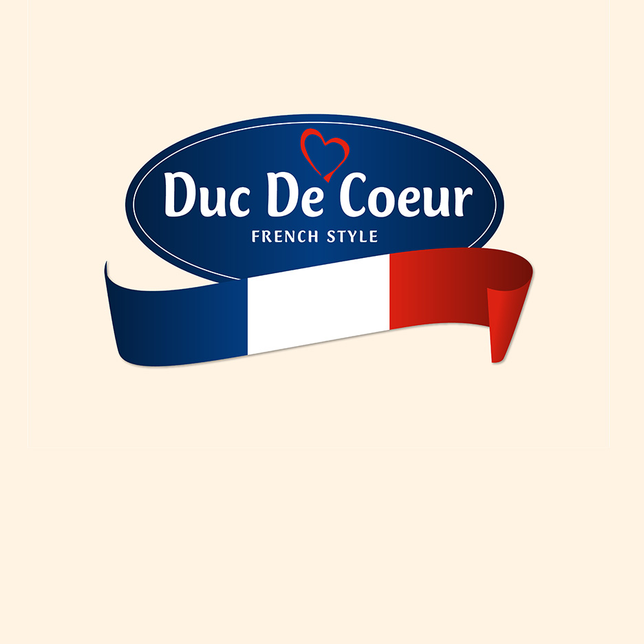 Duc De Coeur French Style logotips ar Francijas karogu.