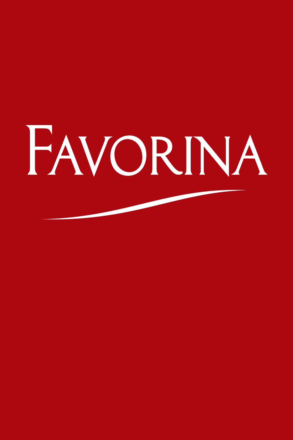 Balts zīmola logotips uz sarkana fona