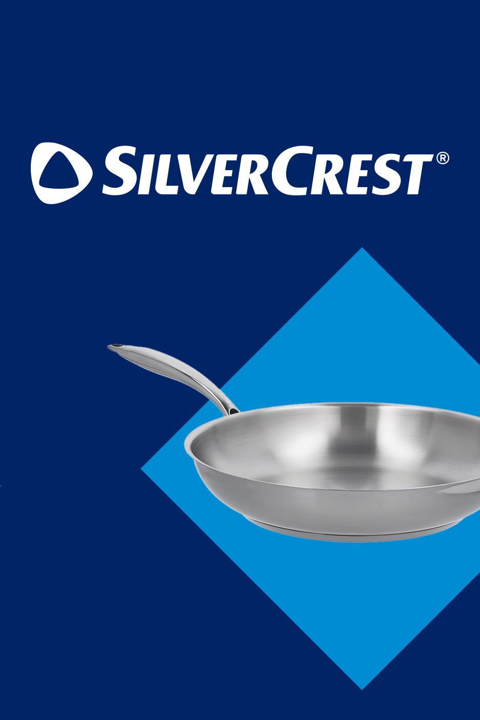 Metāla panna uz zila fona ar ģeometrisku rakstu.