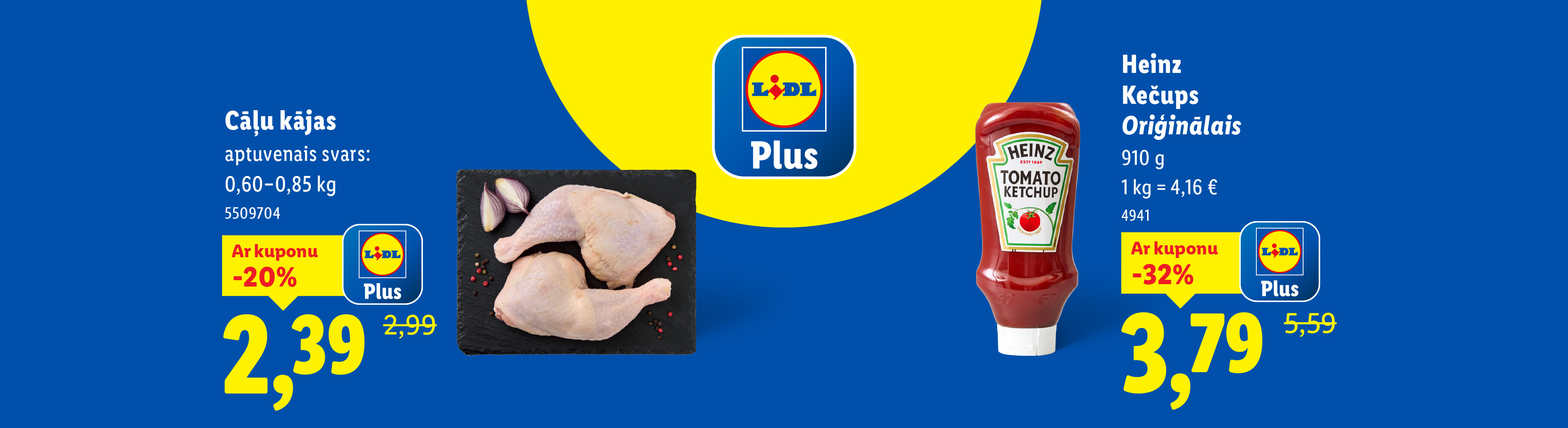 Lidl piedāvā cāļu kājas ar 20% atlaidi, izmantojot kuponu.