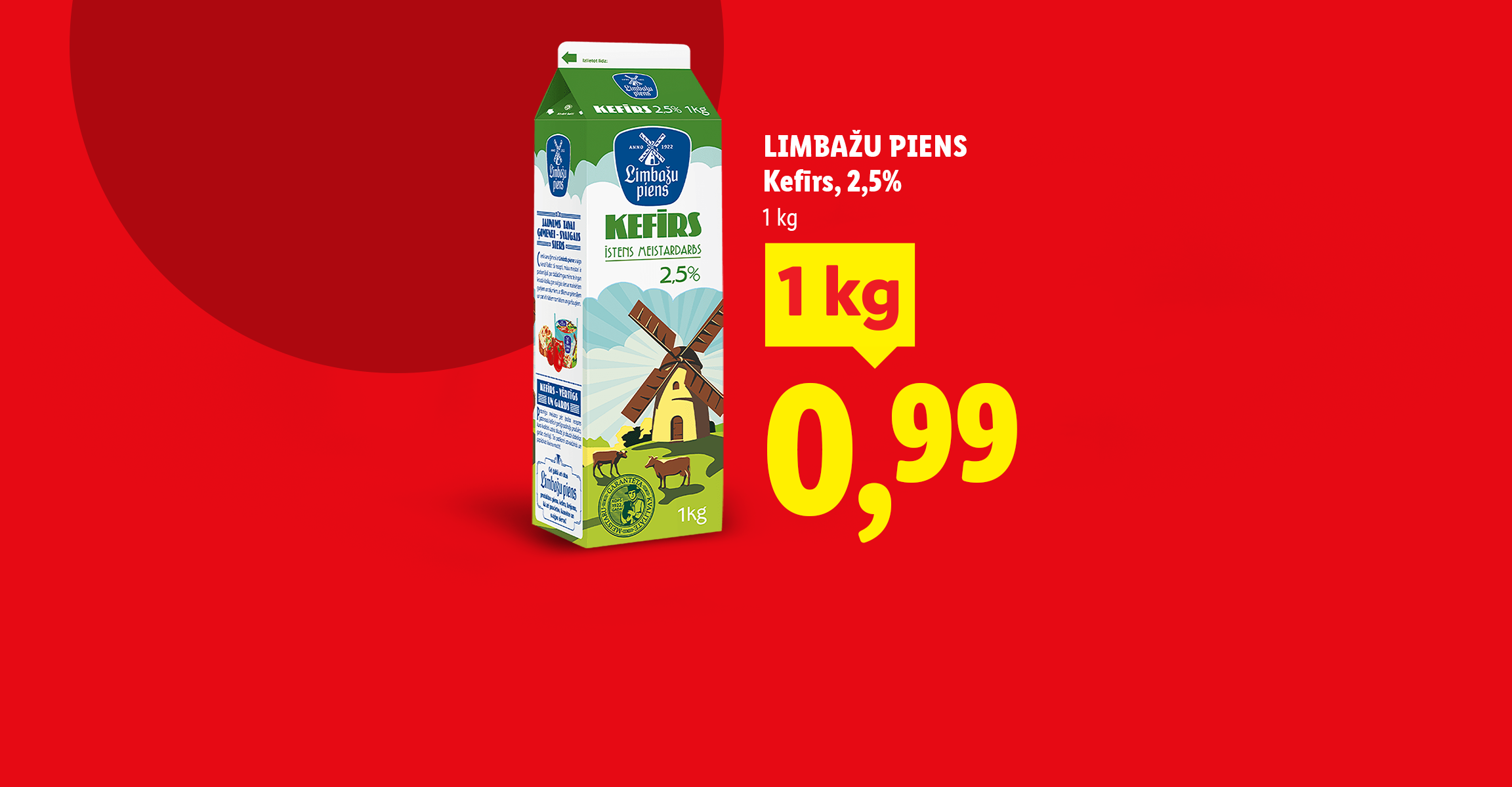Akcijas piedāvājums ar valriekstiem un kefīru.