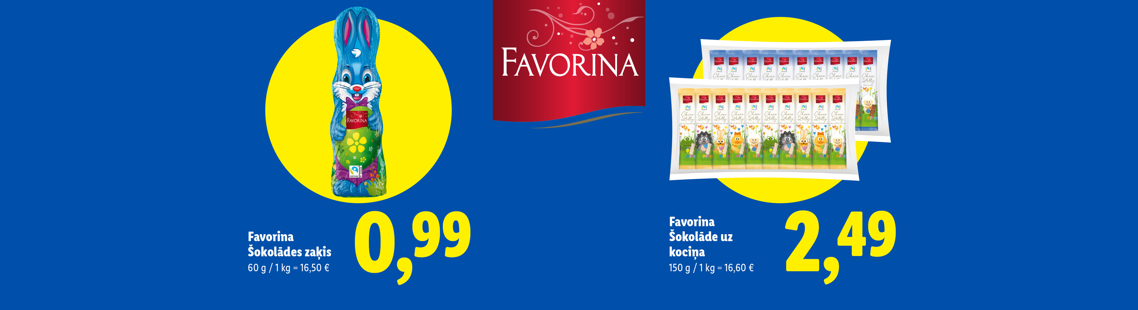 Šokolādes zaķis un šokolādes kociņi ar Lieldienu tematiku.