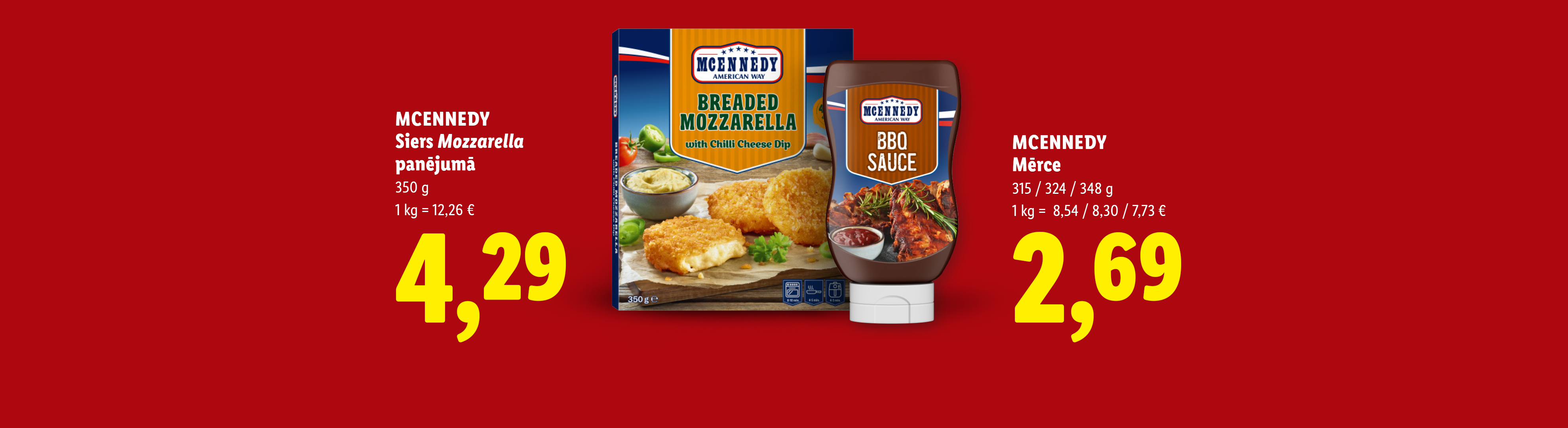 Panēta mocarella ar čili siera mērci un BBQ mērce.