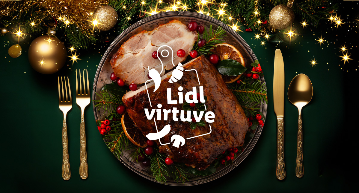 Lidl cepta cūkas gaļa un Ziemassvētku ēdieni.