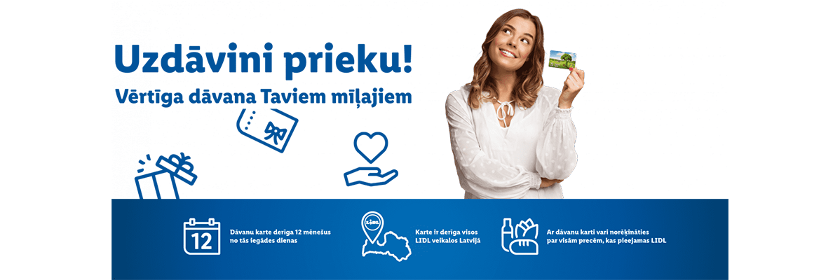 Lidl dāvanu karte, derīga 12 mēnešus: lieliska dāvana.