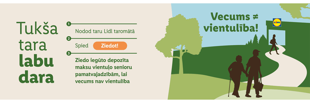 Lidl: iepakojumu pārstrāde, atbalstot senioru labsajūtu.
