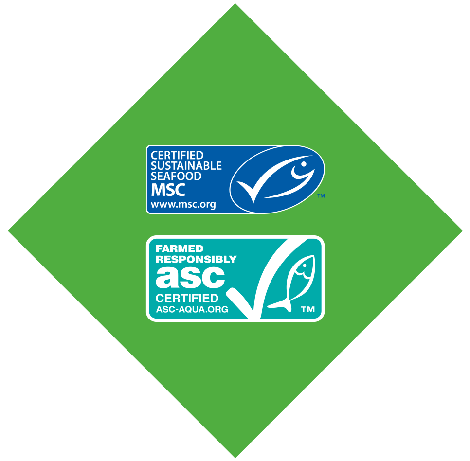 MSC un ASC sertificētas jūras veltes.