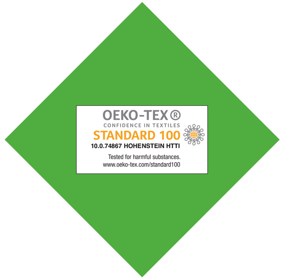 OEKO-TEX STANDARD 100 sertificēts audums.