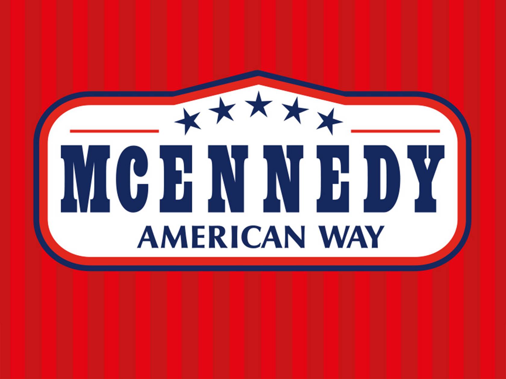 McEnnedy American Way logotips ar zvaigznēm un sarkanām svītrām.