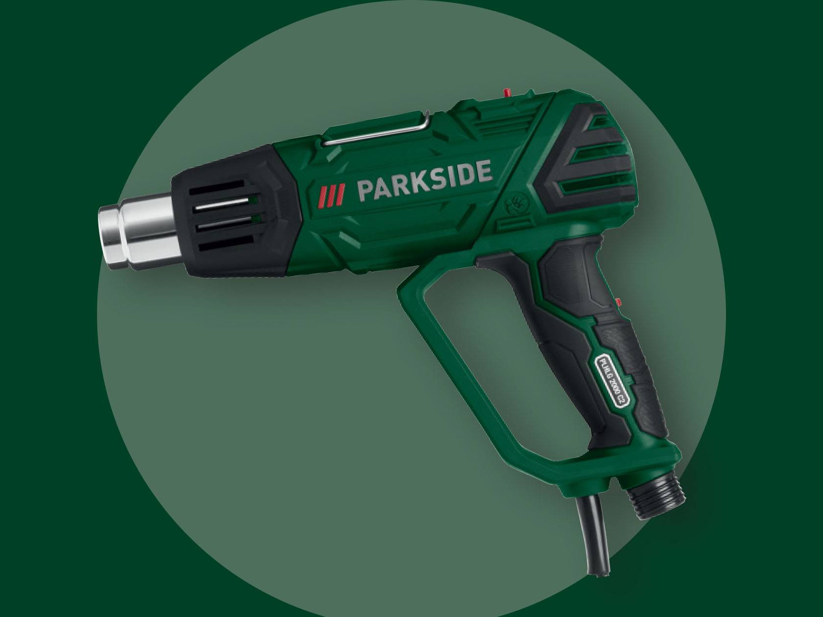 Parkside PHWG 2000 C2 zaļš celtniecības karstumspūsts.